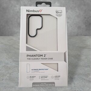 Nimbus9 Phantom 2 Case for Samsung Galaxy S22 Ultra 5G 3D Hexa Clear See Desc W6